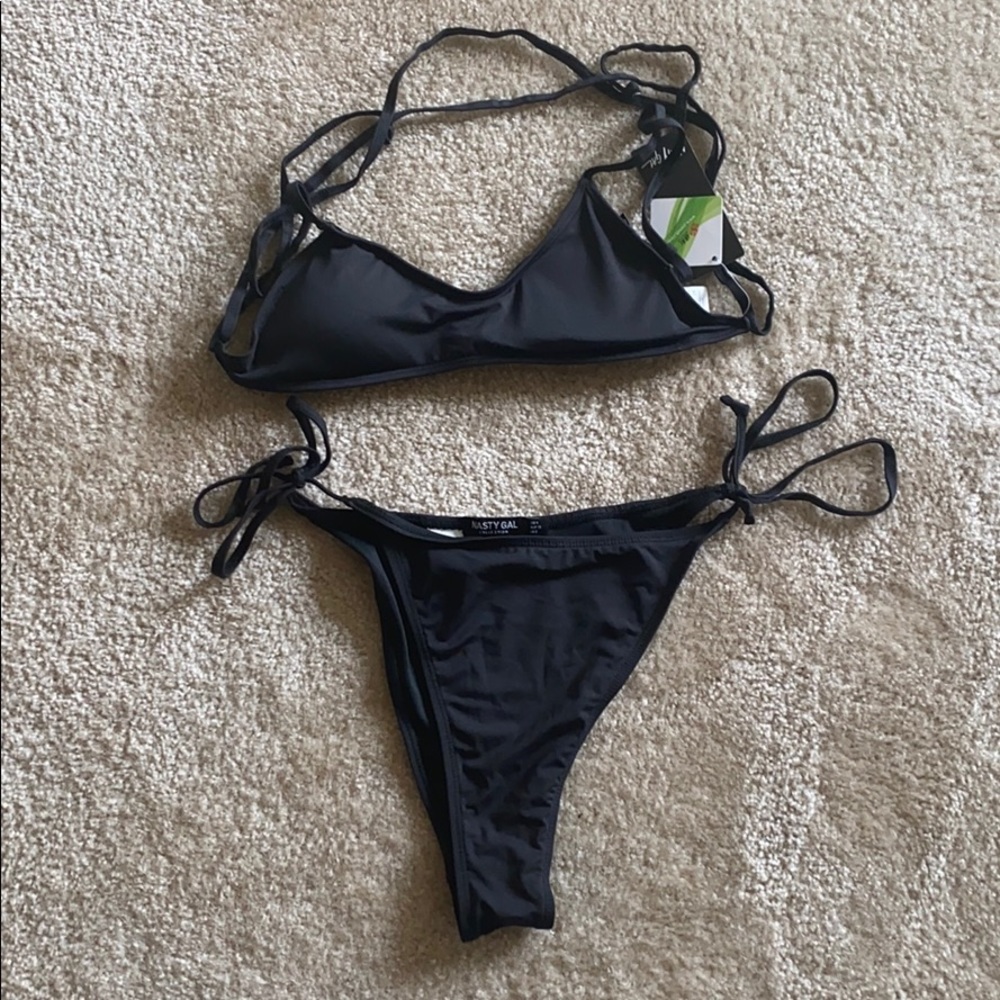 Nasty Gal Black Two Piece Swimsuit